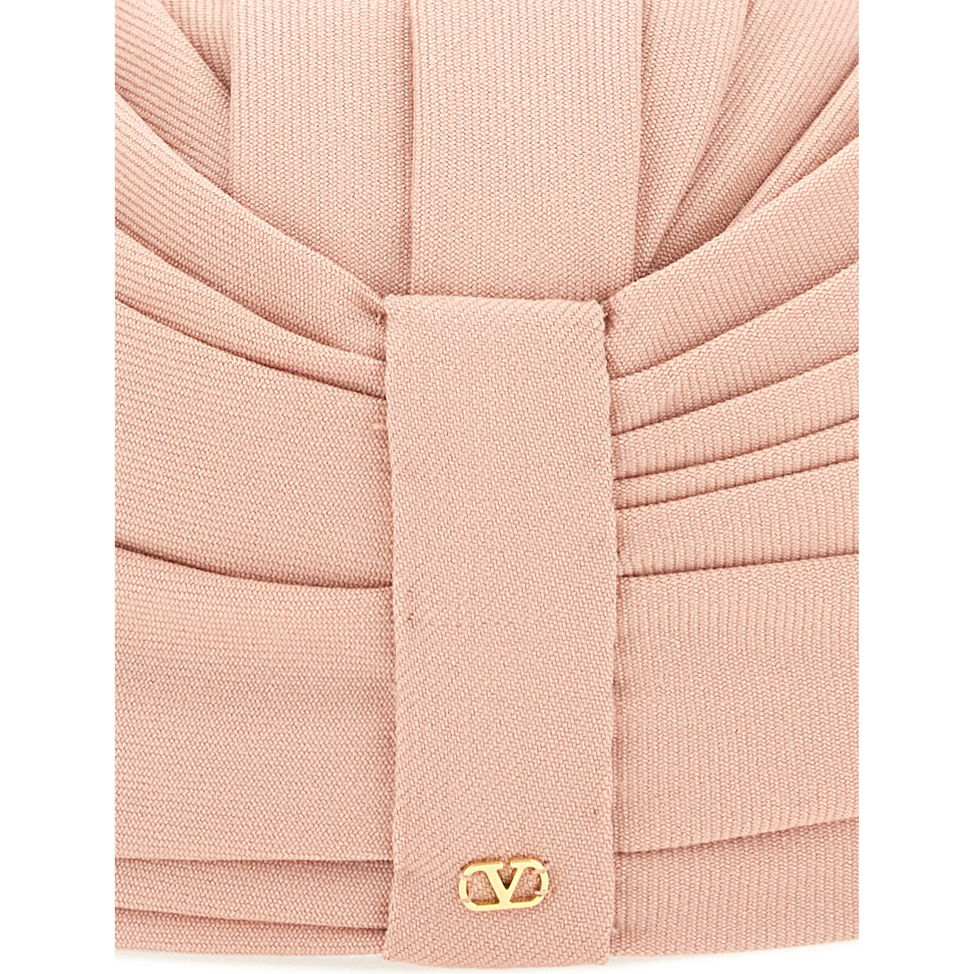 Pink Headdress Hat with Asymmetrical Design in Pink Virgin Wool Woman