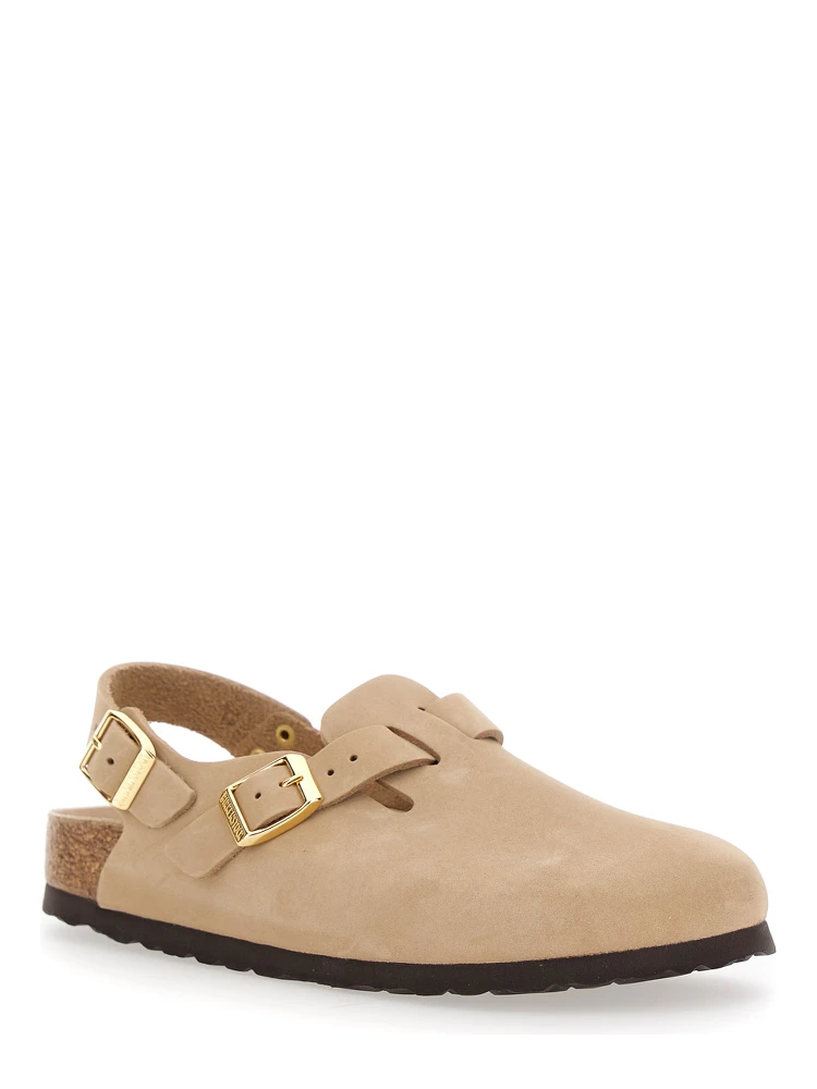 Mule Tokio con Fibbia sul Fronte e sul Retro in Pelle Beige Donna alternative