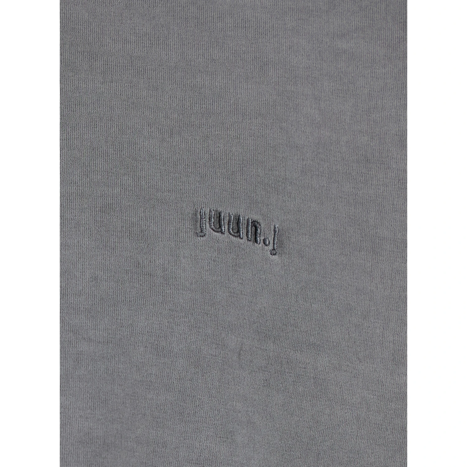 Grey T-Shirt with Logo Embroidered on the Front and Print on the Back in Cotton Man