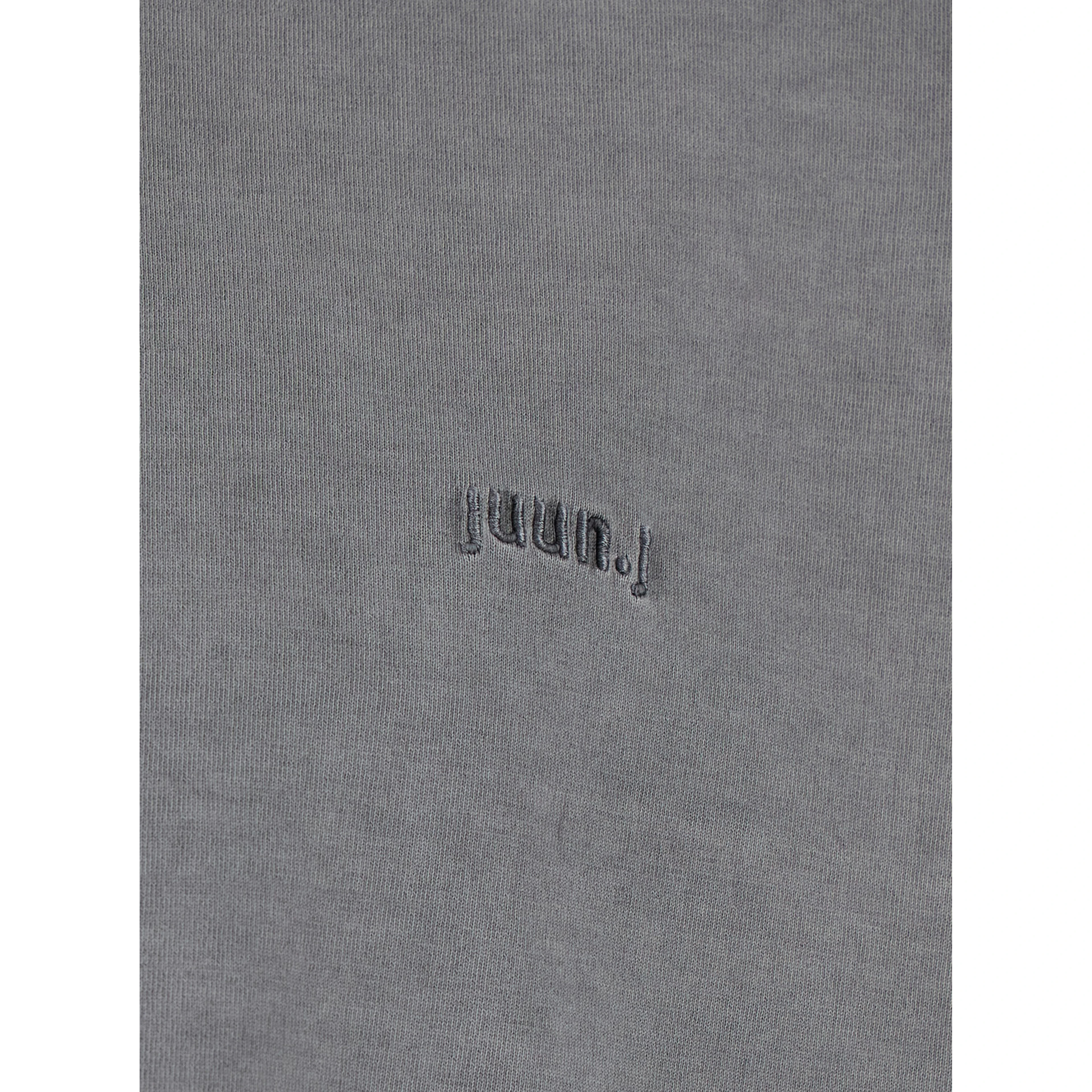 Grey T-Shirt with Logo Embroidered on the Front and Print on the Back in Cotton Man