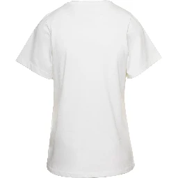 Crewneck T-Shirt in White Cotton Woman