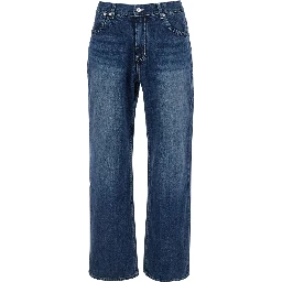 Essentia Blue Jeans with Logo Patch on the Rear in Denim Man