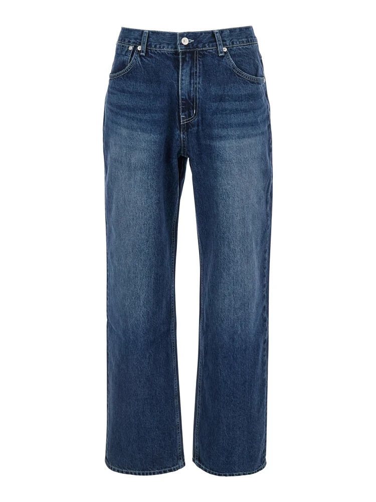 Essentia Blue Jeans with Logo Patch on the Rear in Denim Man