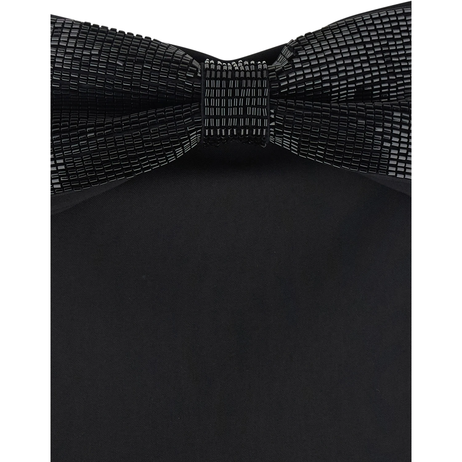 Black Sleeveless Top with Bandeau Neckline in Tech Fabric Woman