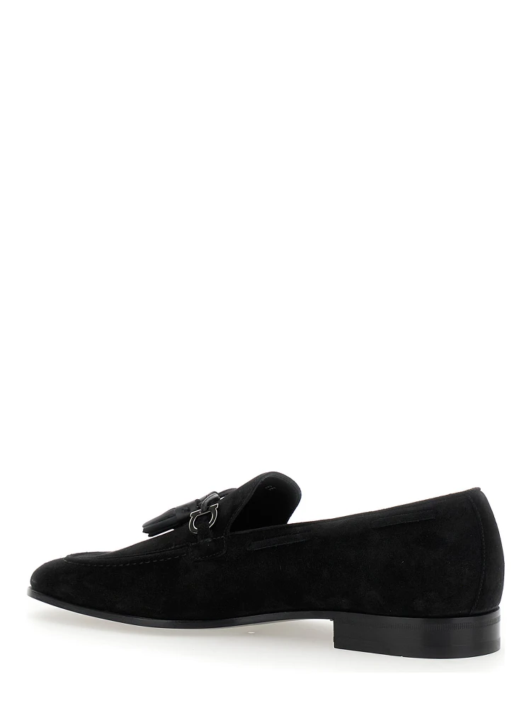 Besile 2 Black Loafers with Gancini and Cord Detail in Suede Man alternative