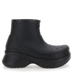 Crocs Black Ankle Boots with Embossed Logo on the Front in Tech Fabric Man