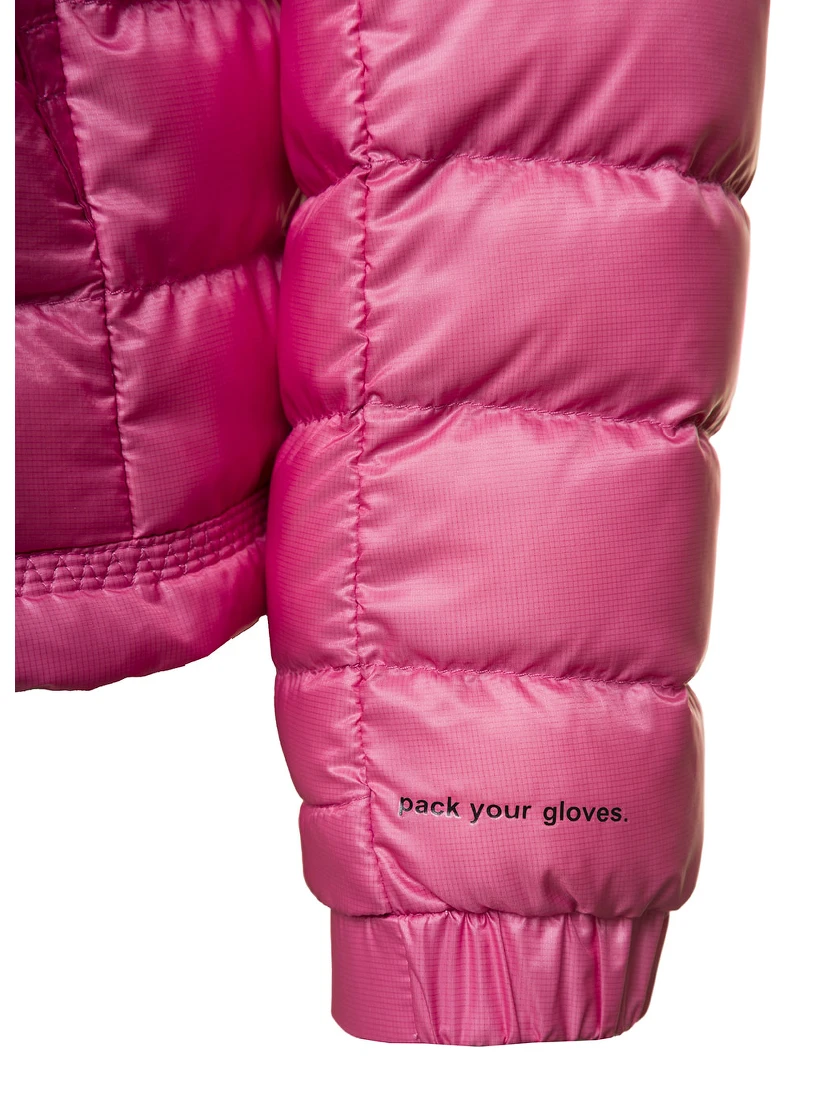 Walibi Pink Down Jacket with Logo Patch in Polyamide Woman