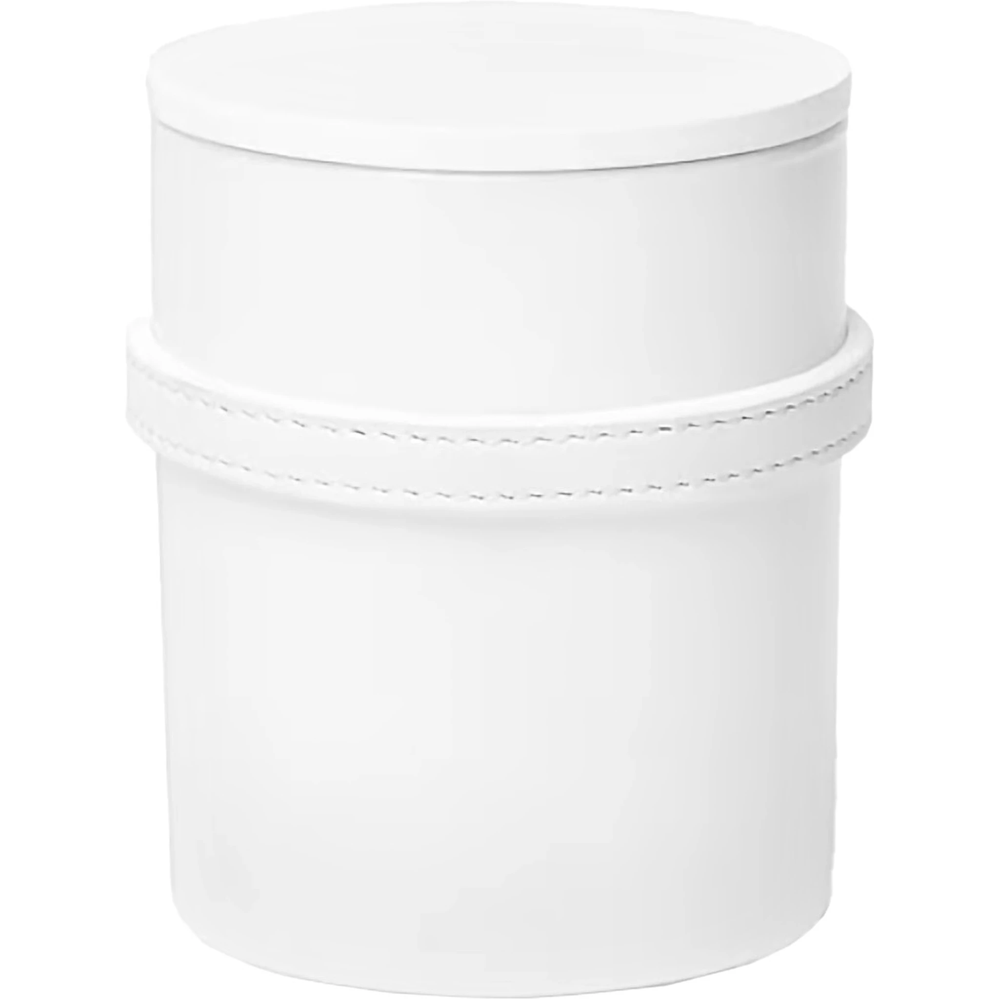 Medusa 95 White Candle with Wood Lid and Removable Leather Strap in Wood and Glass Home