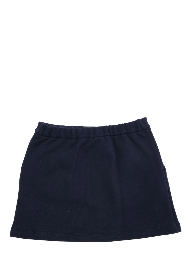 Blue Mini Skirt with Web Detail on Hem in Cotton Girls alternative