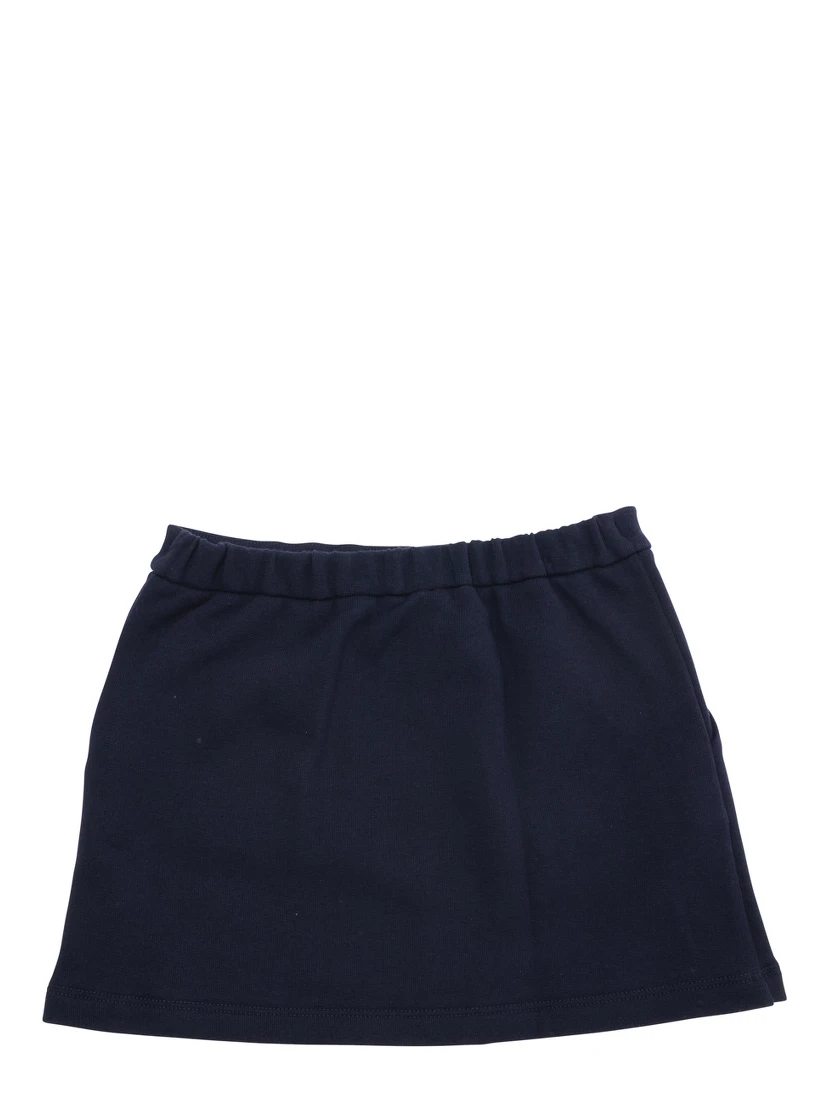 Blue Mini Skirt with Web Detail on Hem in Cotton Girls