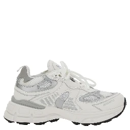 Marathon Ghost Runner White Low Top Sneakers with Reflectivce Details in Leather Blend Woman