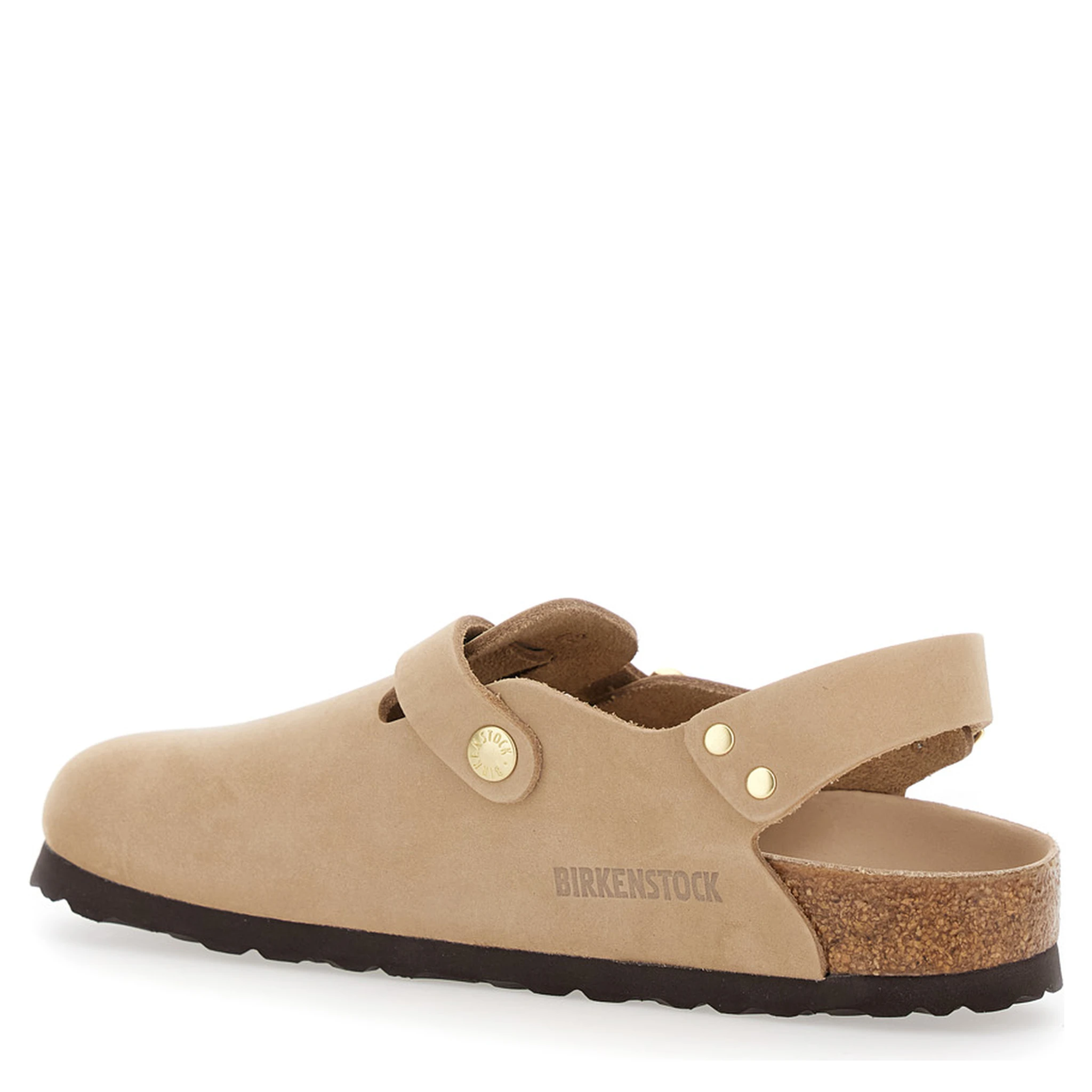 Mule Tokio con Fibbia sul Fronte e sul Retro in Pelle Beige Donna