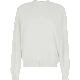 Multicolor Crewneck Sweater with Logoed Motif with Car Print and Logo Patch in Cotton Man