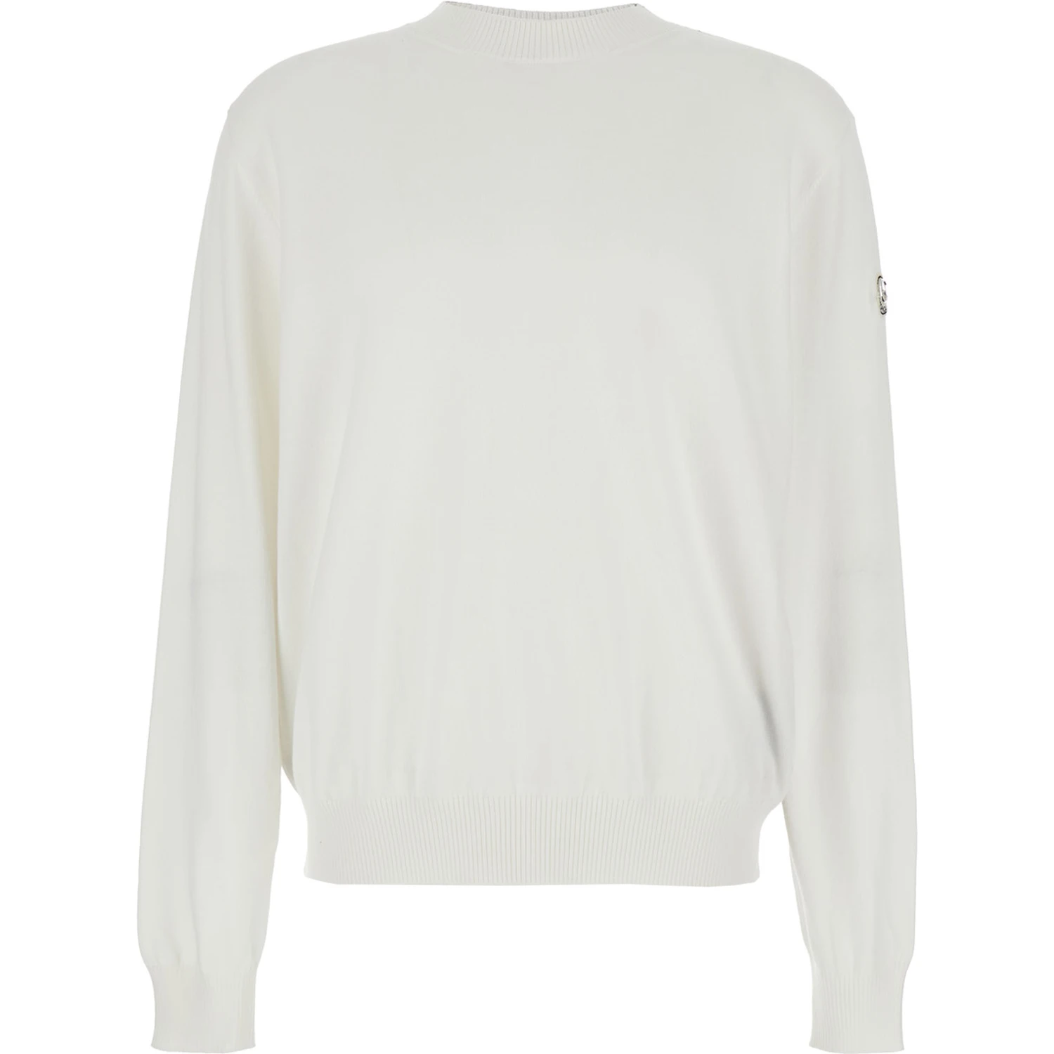Multicolor Crewneck Sweater with Logoed Motif with Car Print and Logo Patch in Cotton Man