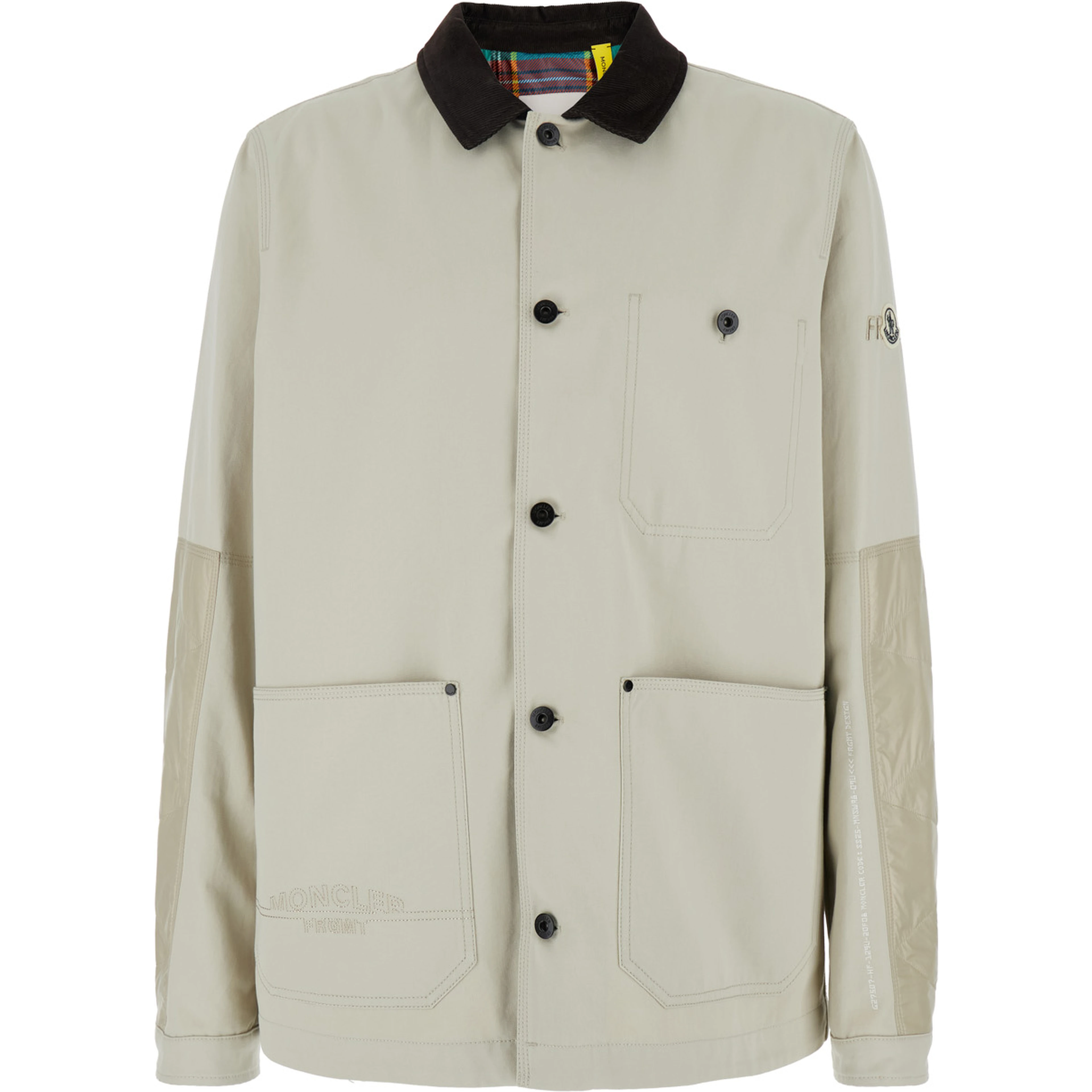 Jeike Beige Jacket with Ribbed Classic Collar and Logo Patch on the Sleeve in Cotton Man