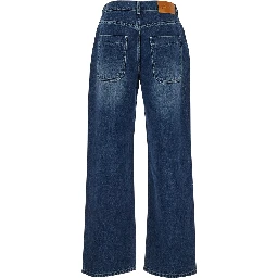Essentia Blue Jeans with Logo Patch on the Rear in Denim Man