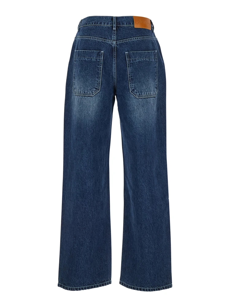 Essentia Blue Jeans with Logo Patch on the Rear in Denim Man alternative