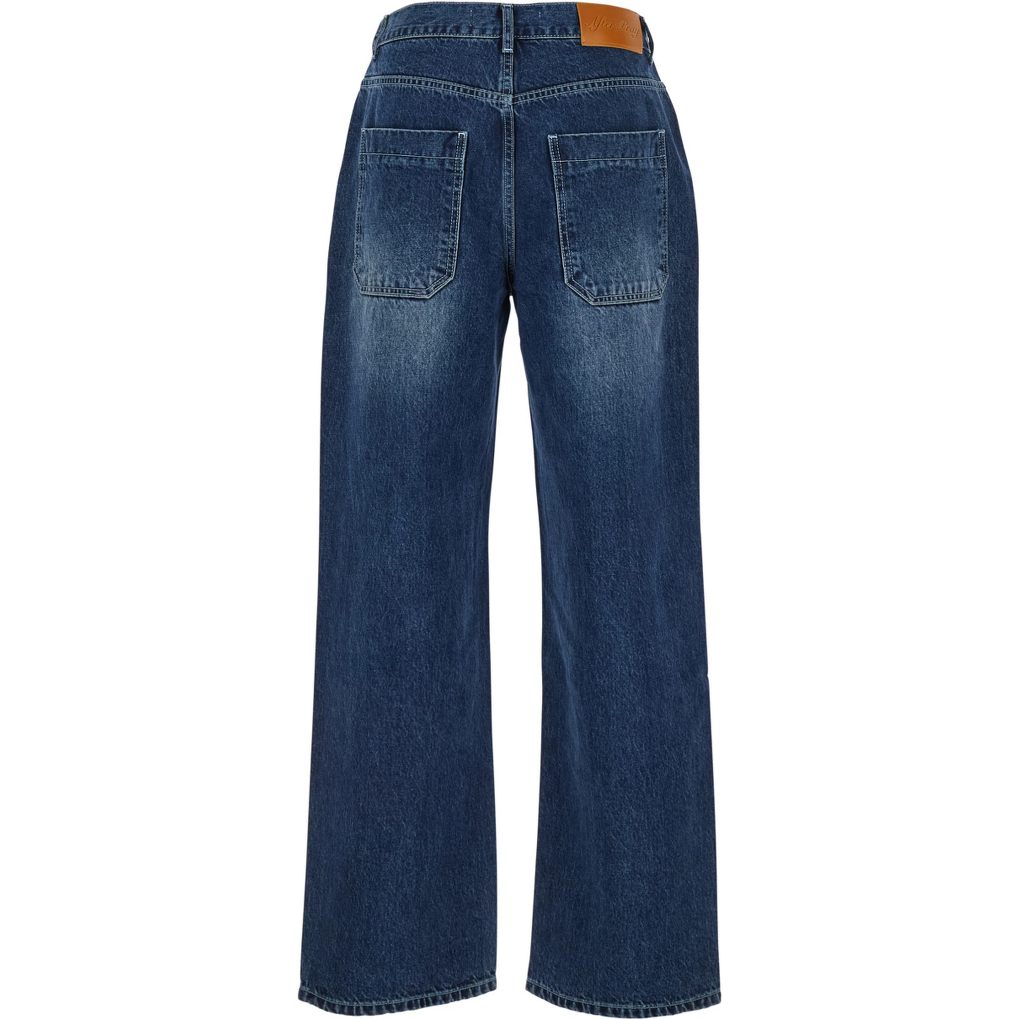 Essentia Blue Jeans with Logo Patch on the Rear in Denim Man