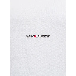 White Crewneck T-Shirt with Logo Lettering Detail on the Front in Cotton Man