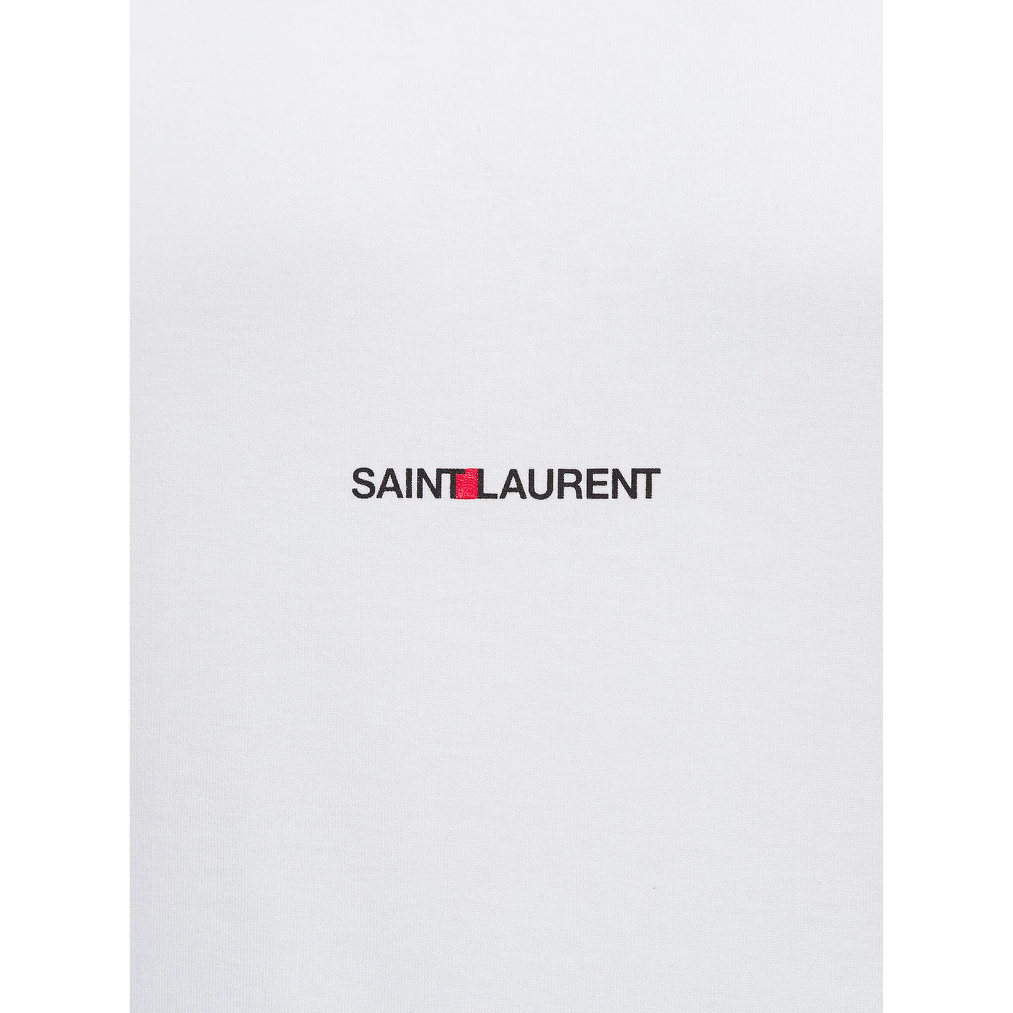 White Crewneck T-Shirt with Logo Lettering Detail on the Front in Cotton Man