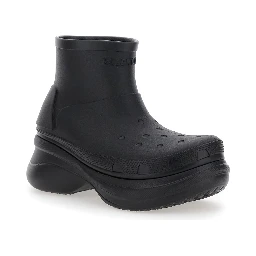 Crocs Black Ankle Boots with Embossed Logo on the Front in Tech Fabric Man