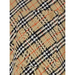 Beige Shirt with All-Over Vintage Check Motif in Cotton Man