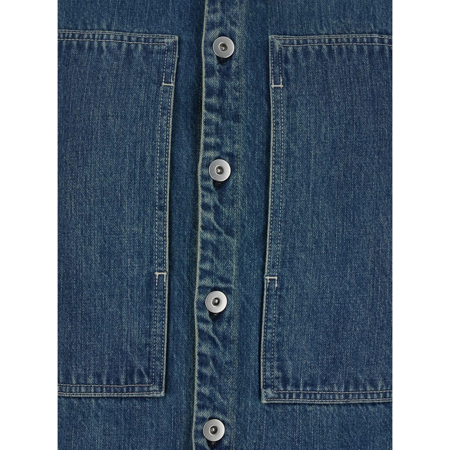 Blue Shirt with Classic Collar and Logo Patch on the Rear in Denim Woman