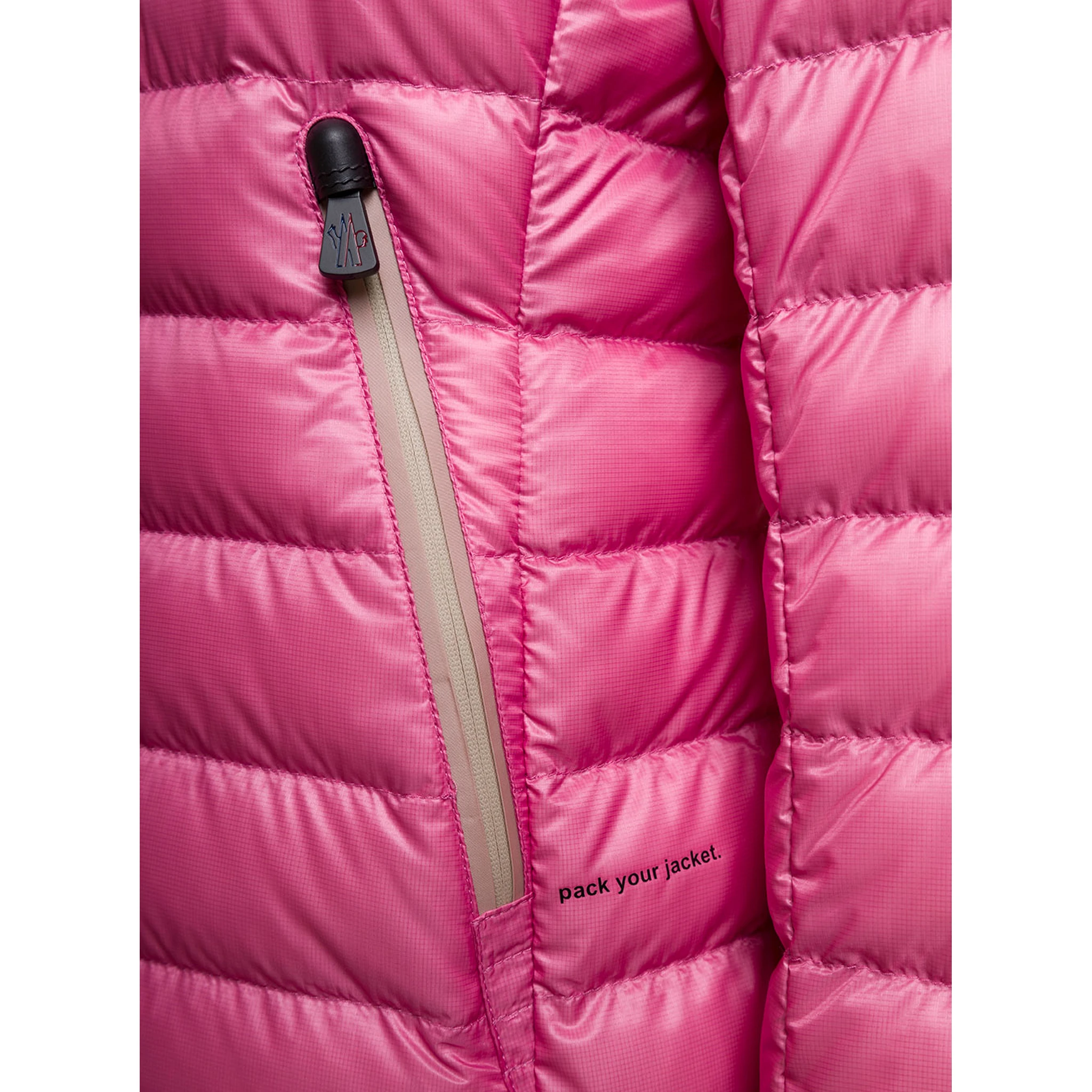 Walibi Pink Down Jacket with Logo Patch in Polyamide Woman