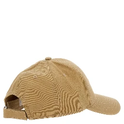 Beige Baseball Cap with Tone on Tone Logo Print in Cotton Woman