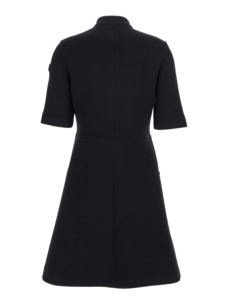 Black Dress with Logo Patch Applied on the Sleeve in Cotton Blend Woman alternative