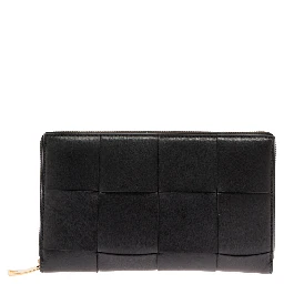 Black Intreccio Nappa Leather Wallet Bottega Veneta Woman