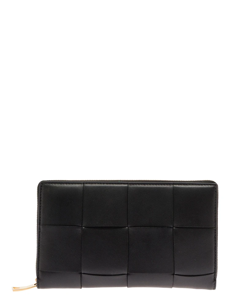 Black Intreccio Nappa Leather Wallet Bottega Veneta Woman alternative