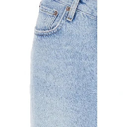 Blue Jeans with Wide Leg and Logo Patch on the Rear in Denim Woman