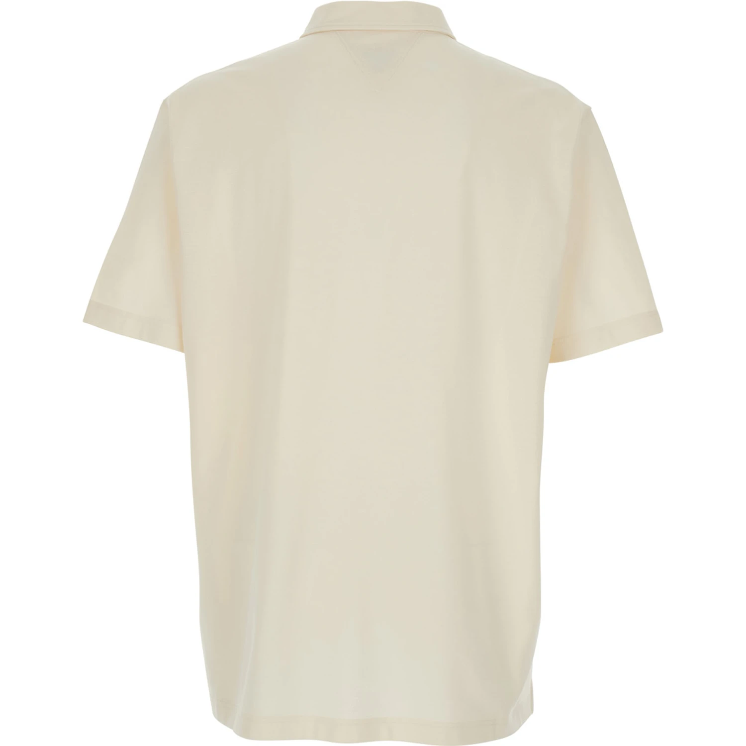 White Polo Shirt with Classic Collar and Logo Embroidery Detail on the Front in Cotton Man