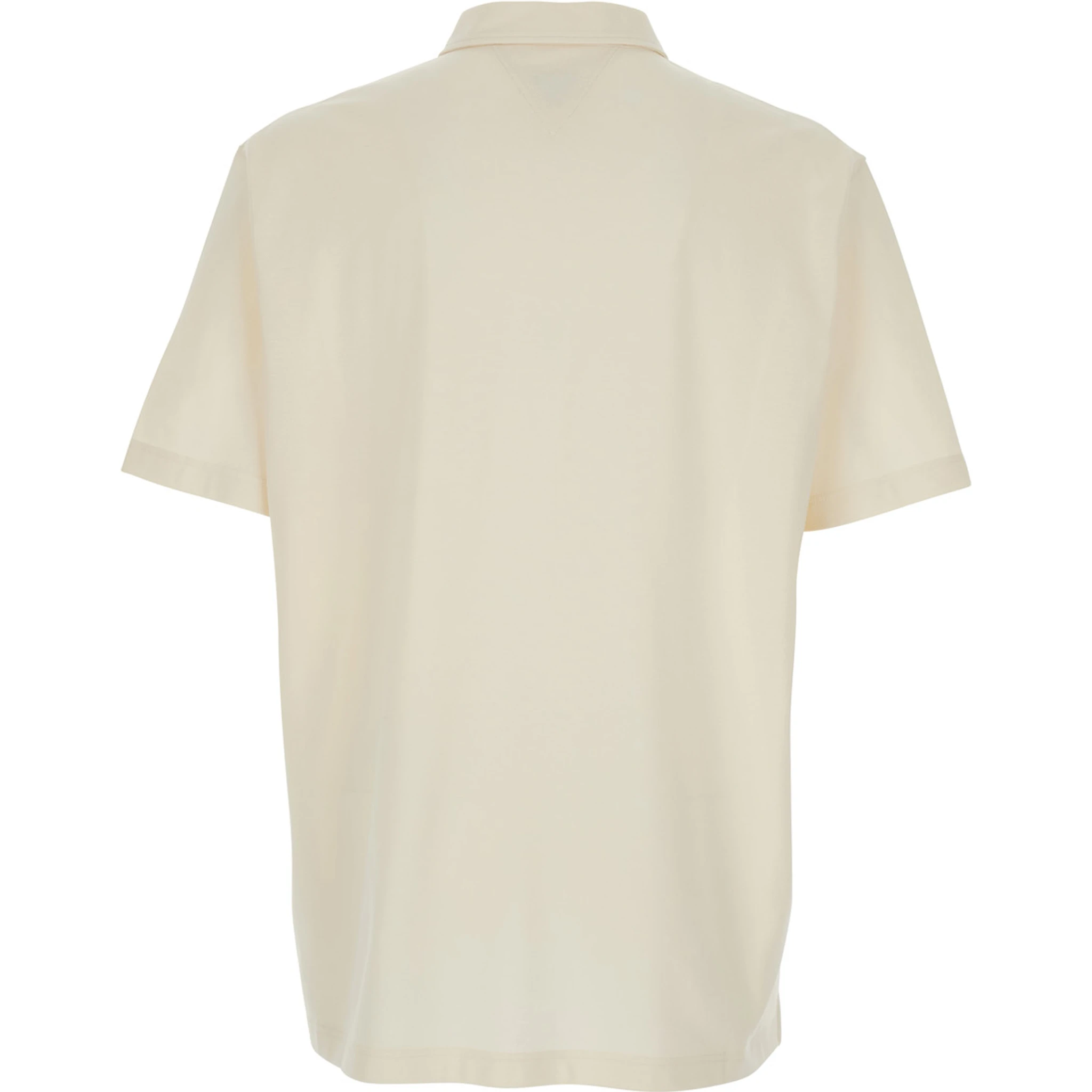 White Polo Shirt with Classic Collar and Logo Embroidery Detail on the Front in Cotton Man