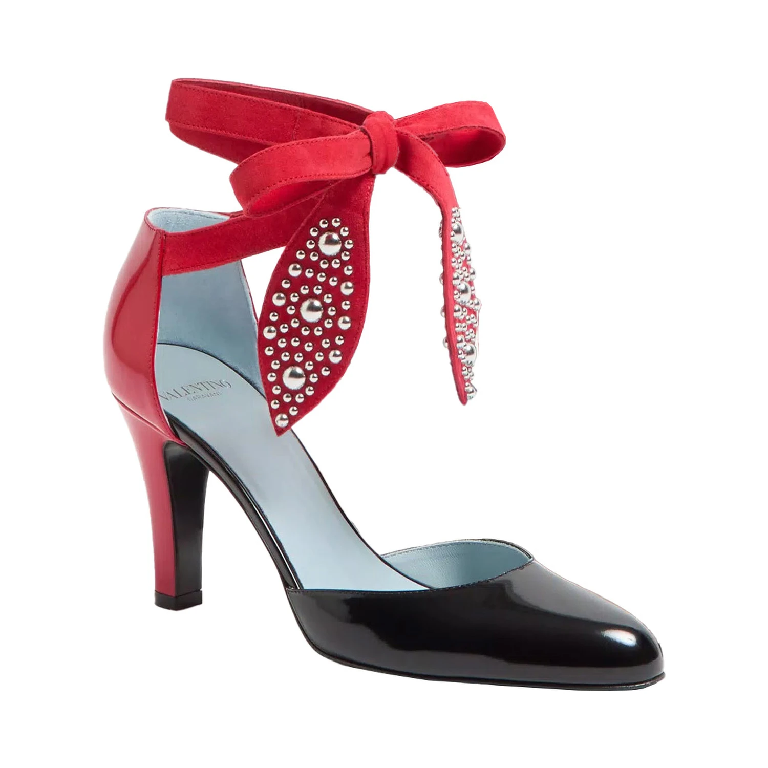 Foliefoliage Black Pumps Bead Embellishment and Color-Block Design in Leather Woman