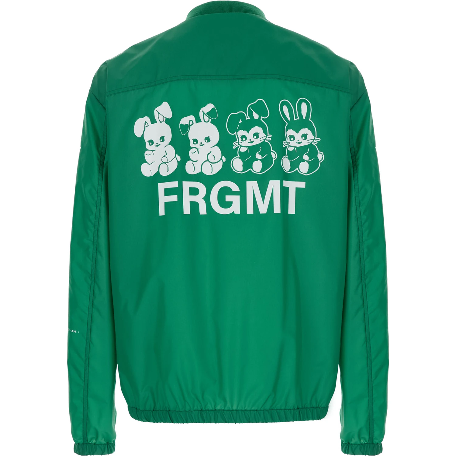 Ostria Green Bomber Jacket with Maxi Print on the Rear and Logo Patch on the Sleeve in Tech Fabric Man