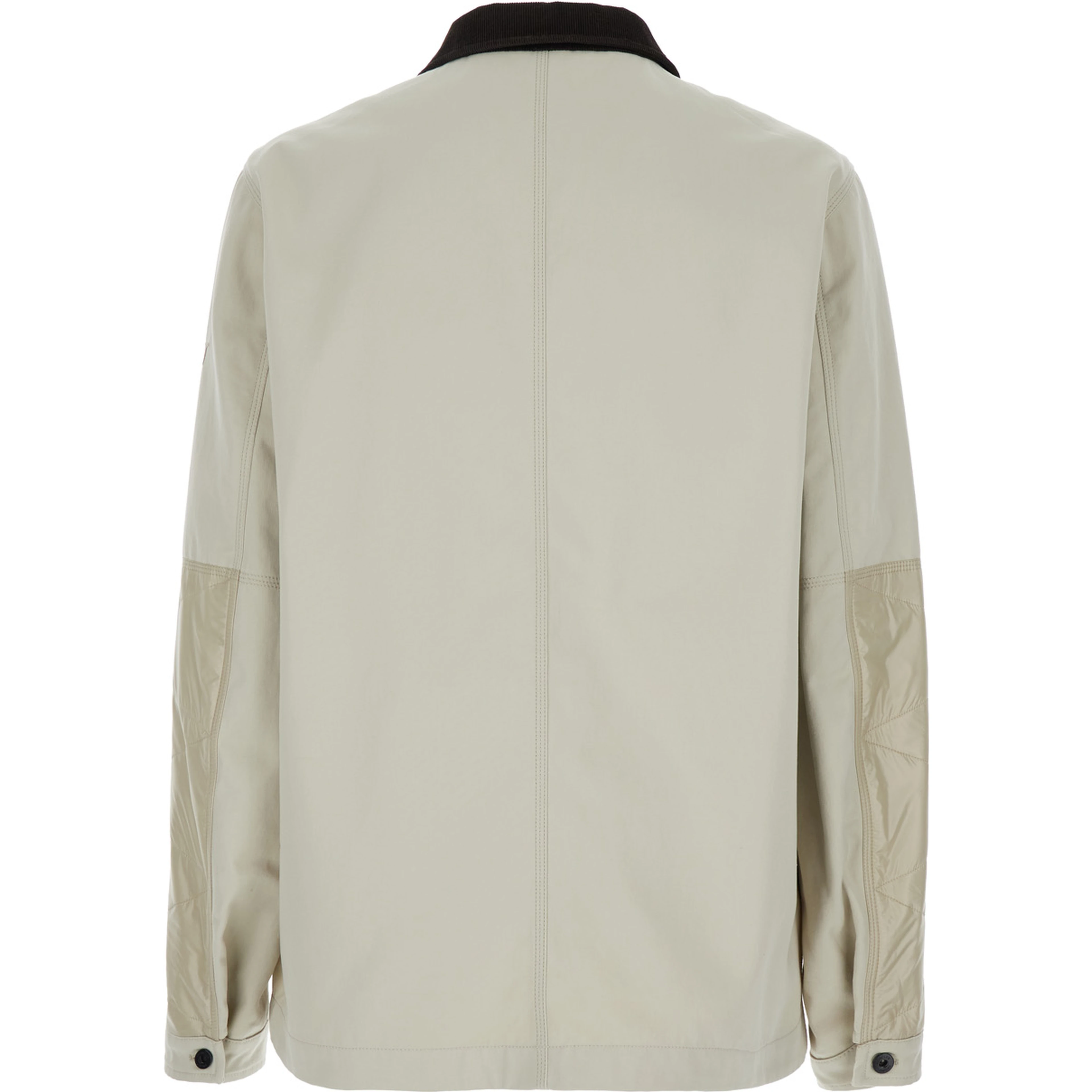 Jeike Beige Jacket with Ribbed Classic Collar and Logo Patch on the Sleeve in Cotton Man