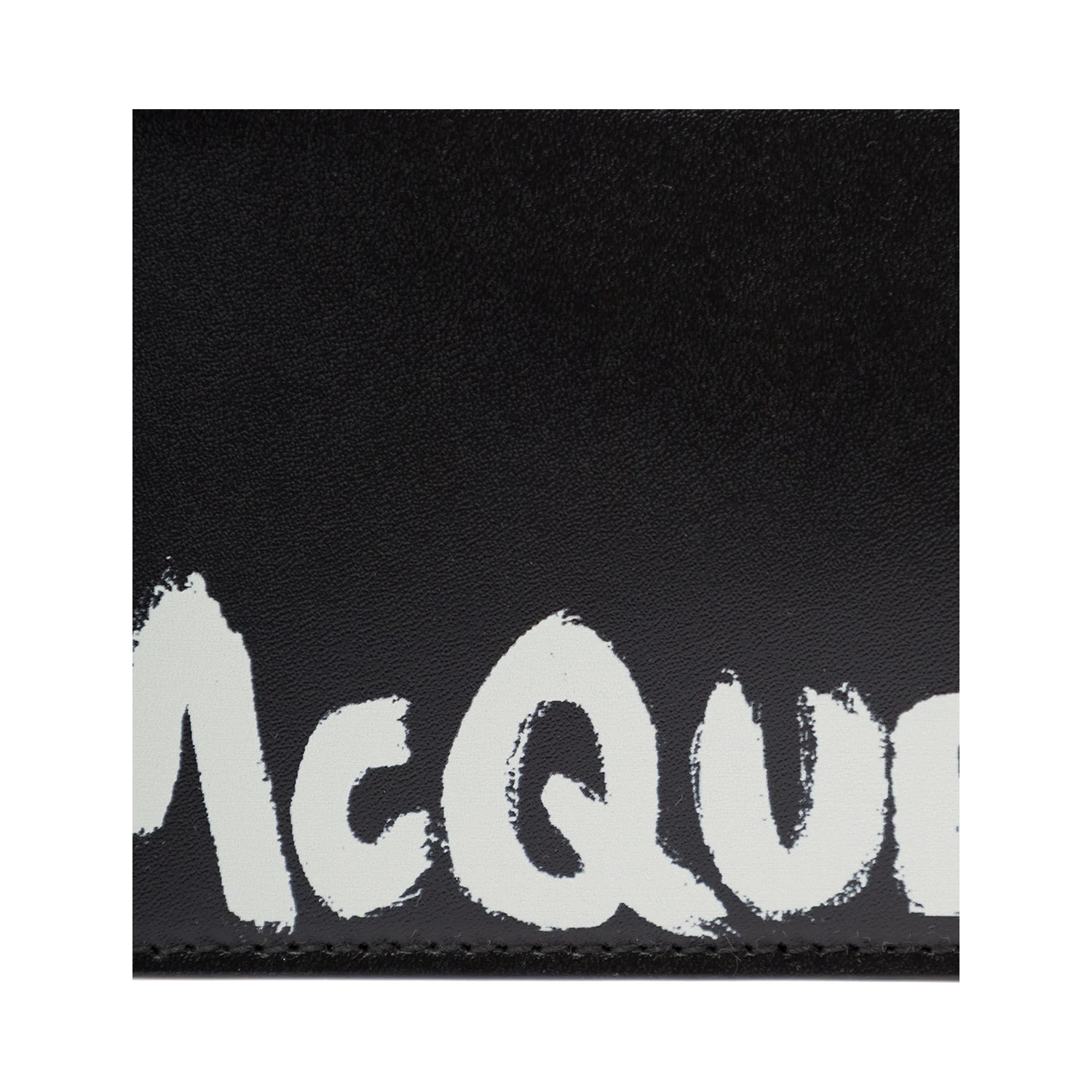 Black Card-Holder with Contrasting Graffiti Logo in Smooth Leather Man