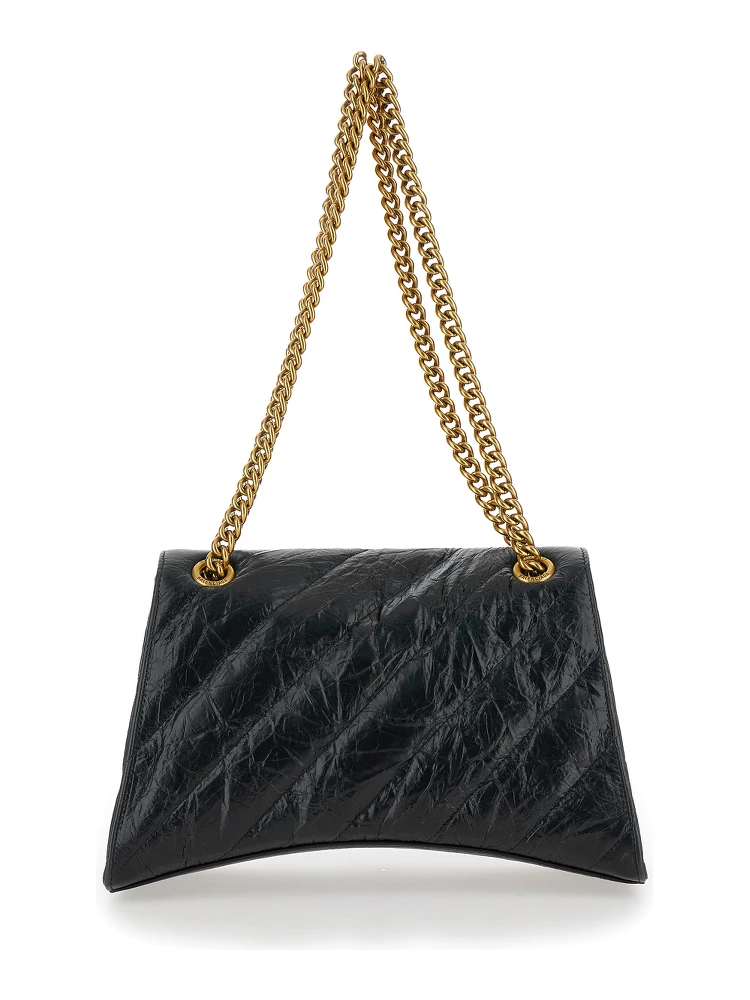 Crush M Black Crossbody Bag with B Logo in Crush Quilted Leather Woman alternative