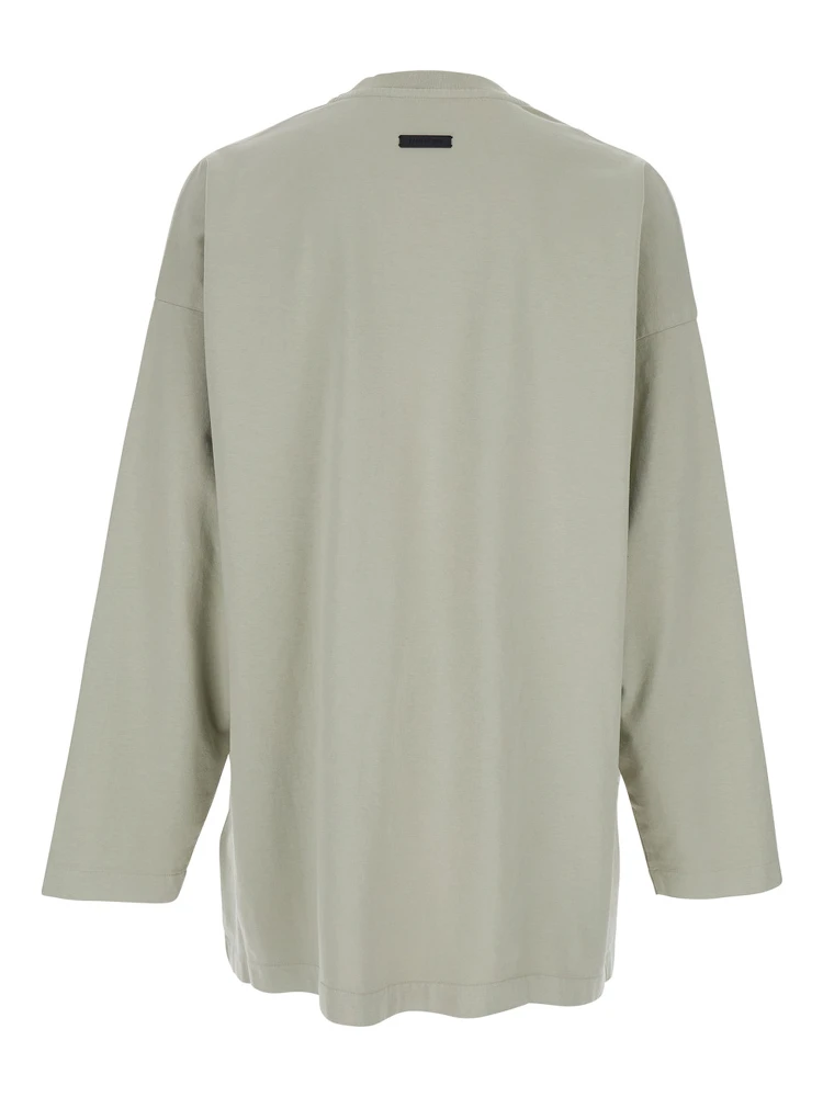 Grey T-shirt with Eternal Print on the Front and Logo Patch on the Back in Cotton Man alternative