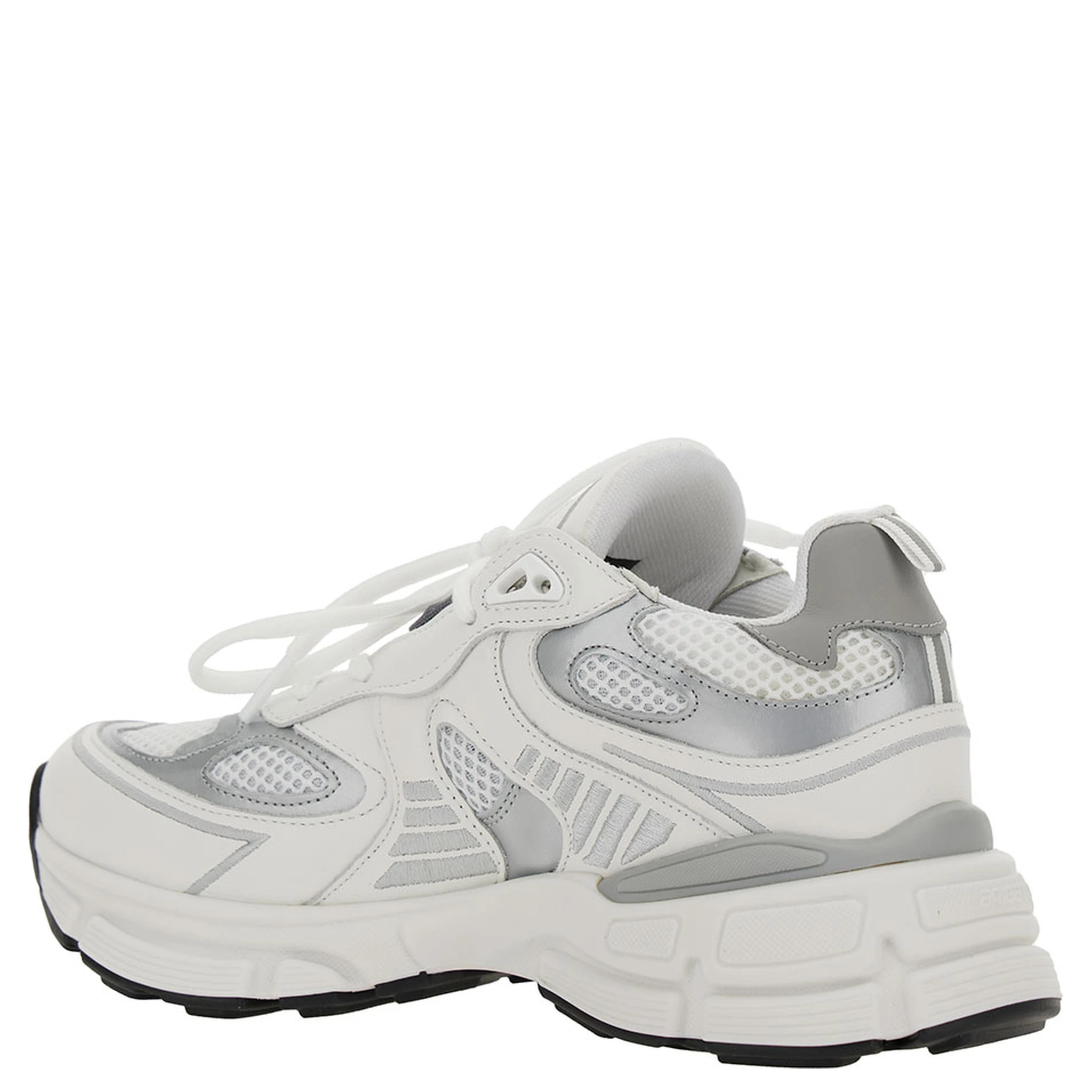 Marathon Ghost Runner White Low Top Sneakers with Reflectivce Details in Leather Blend Woman