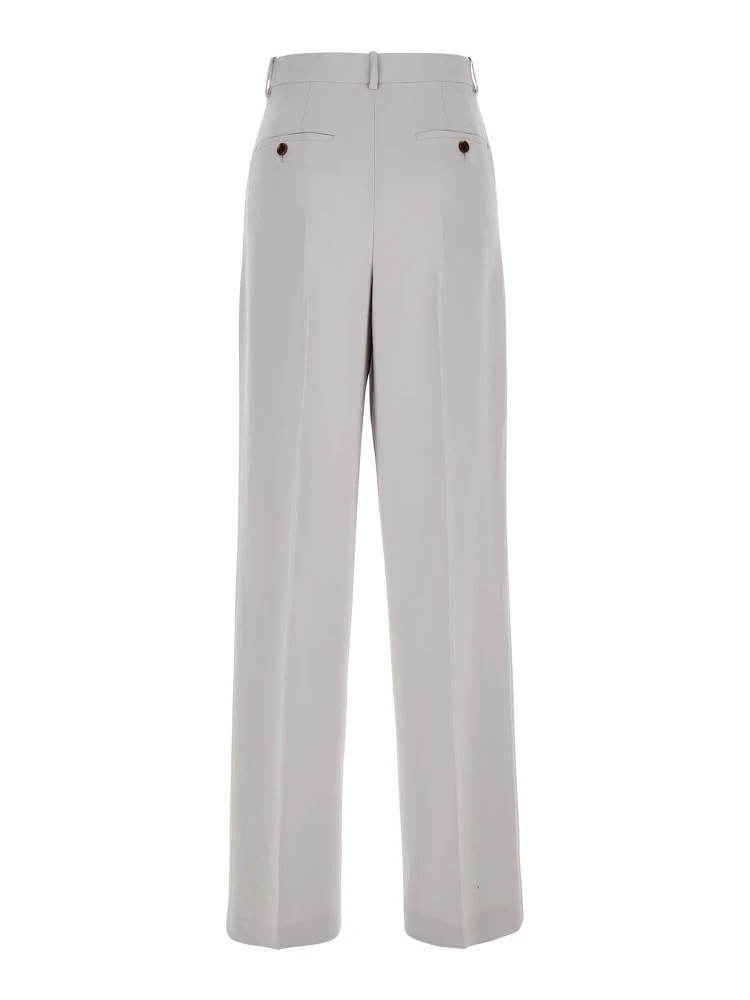 Metallic Pants with High Waist and Front Pences in Tech Fabric Woman alternative