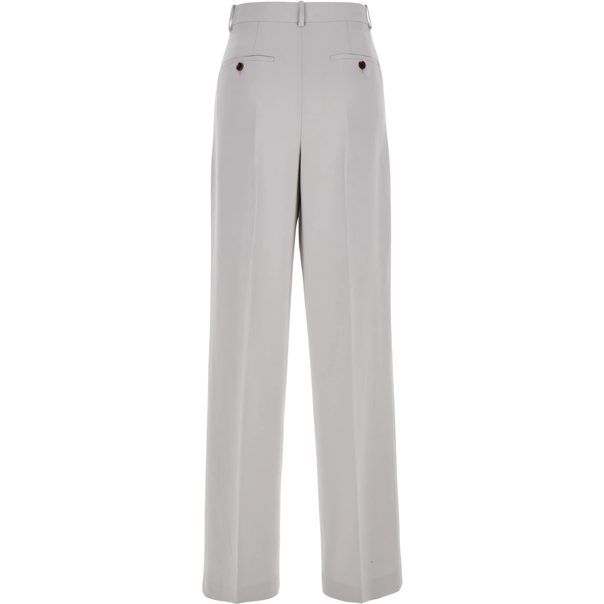 Metallic Pants with High Waist and Front Pences in Tech Fabric Woman
