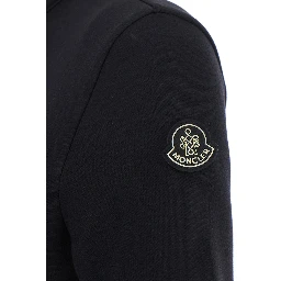 Black Dress with Logo Patch Applied on the Sleeve in Cotton Blend Woman