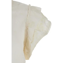 White Top with V-Neck on the Front and Knot Closure in Fabric Woman