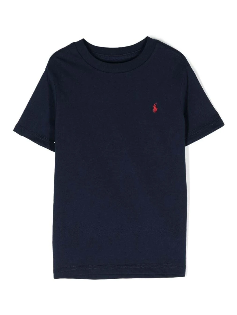 Blue T-shirt with Logo in Cotton Boy