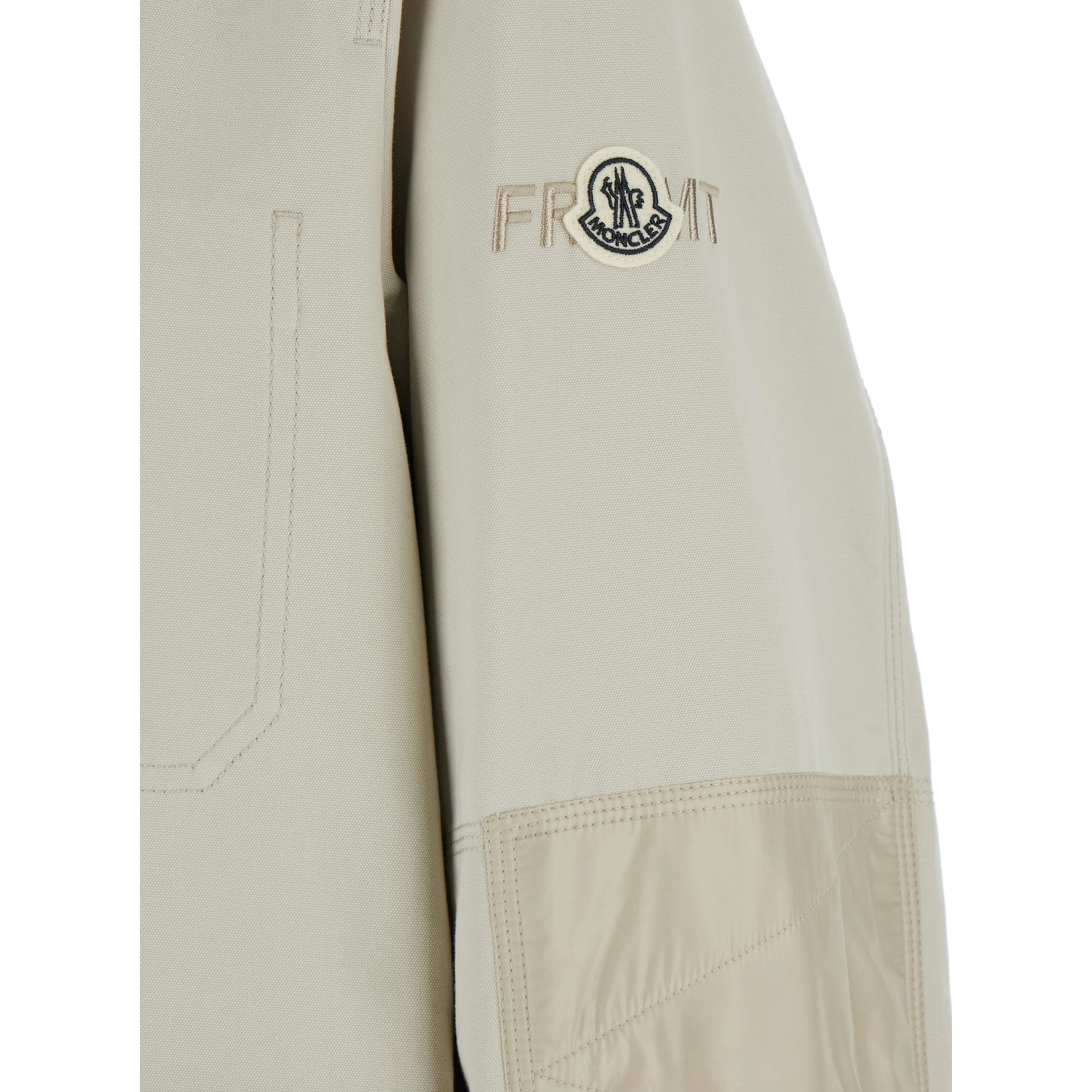 Jeike Beige Jacket with Ribbed Classic Collar and Logo Patch on the Sleeve in Cotton Man