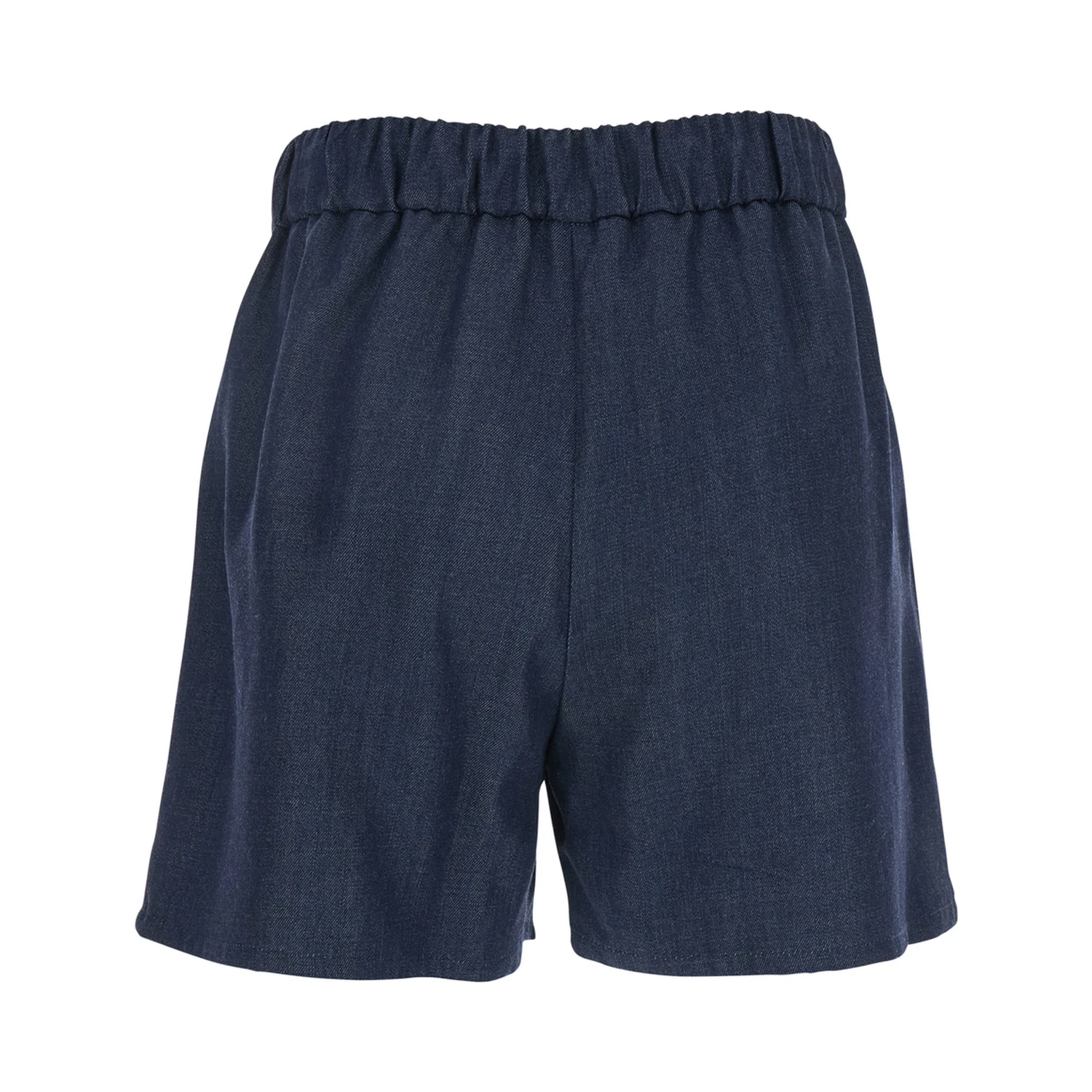 Blue Shorts with Elastic Drawstring Waist in Tech Fabric Woman