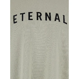 Grey T-shirt with Eternal Print on the Front and Logo Patch on the Back in Cotton Man